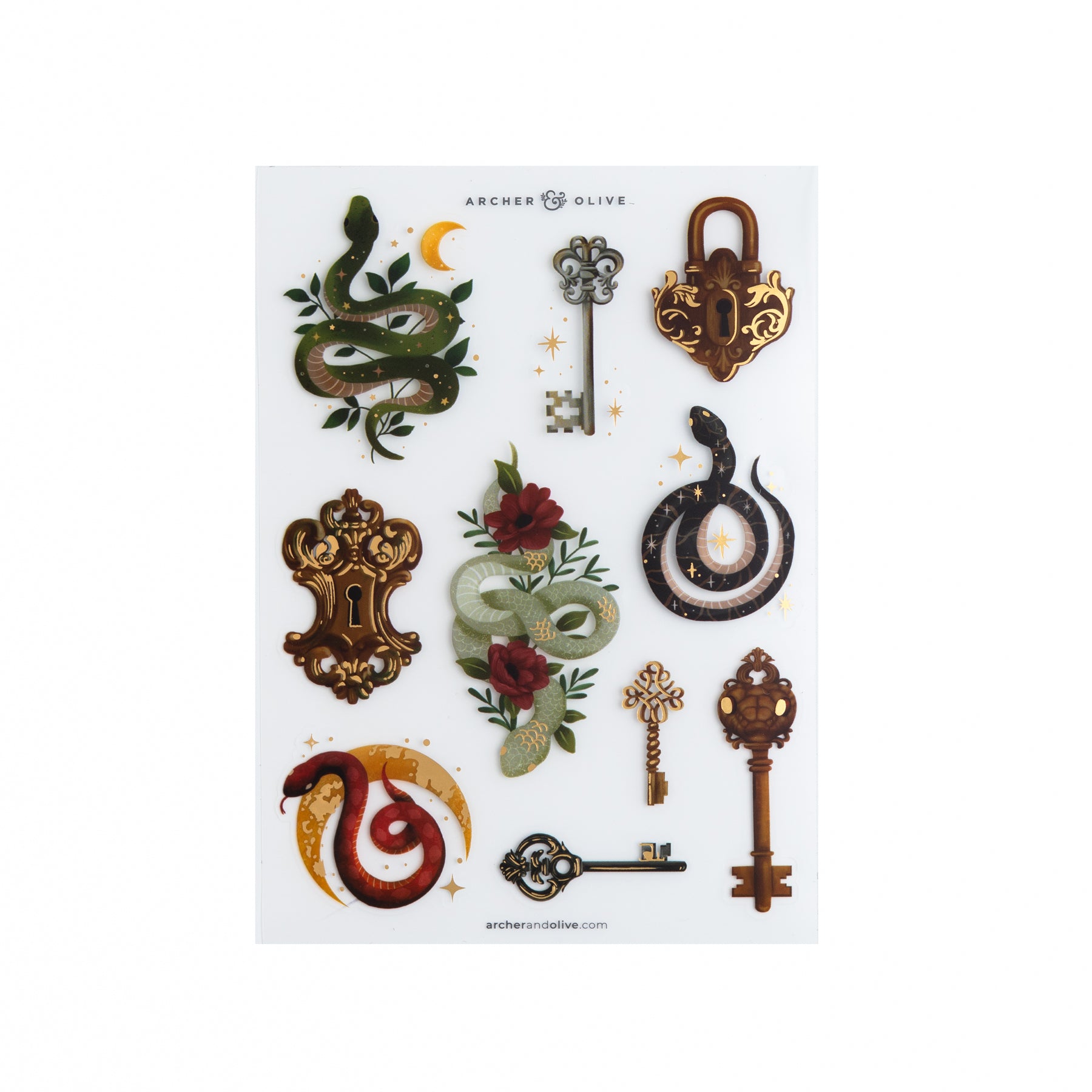 Coiled Key Sticker Set - Archer and Olive