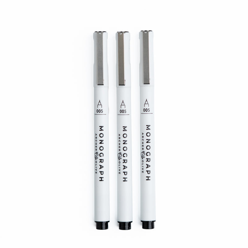 Monograph Pen Sets of 3 - Archer and Olive