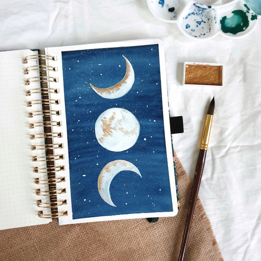 Watercolor Tutorial: Moon Phases Illustration