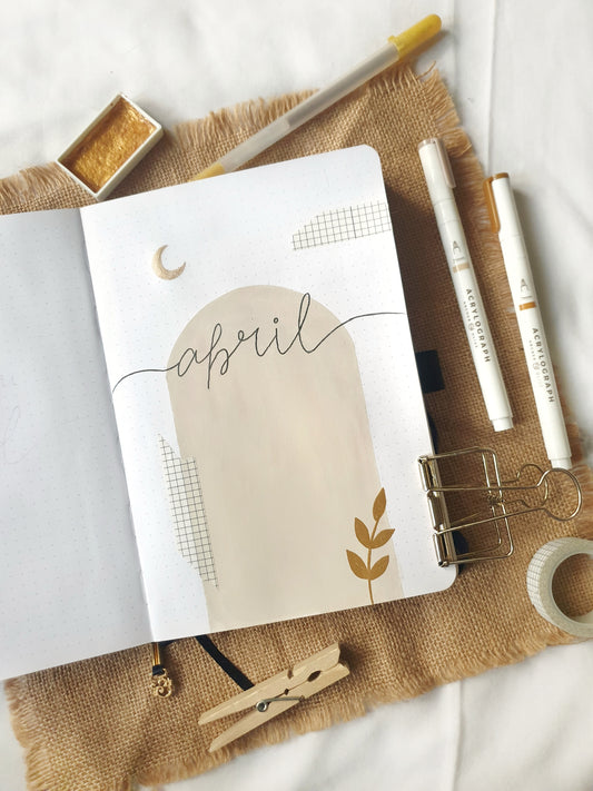 Easy and Minimal Gouache Bullet Journal Theme