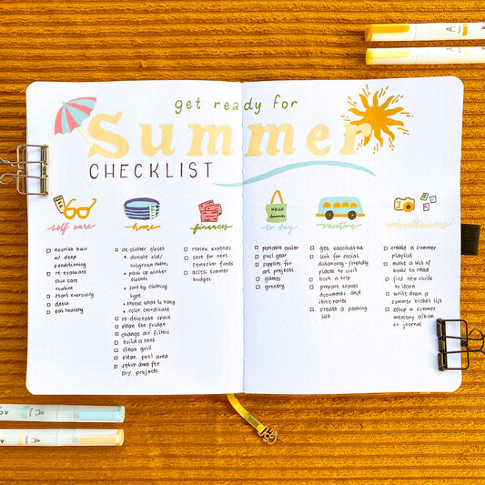 Get Ready For Summer Checklist In Your Bullet Journal + Free Printable!