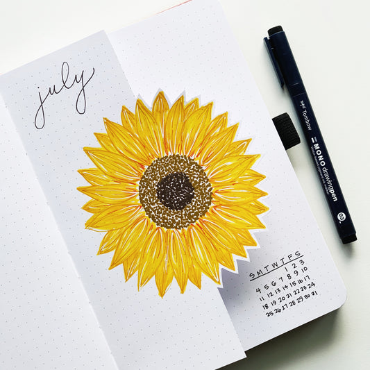 Sunflower Dutch Door Painting Bullet Journal Tutorial