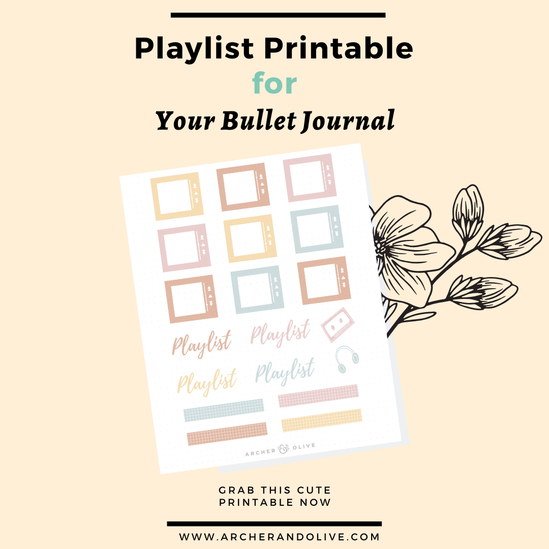 Bullet Journal Ideas: Playlist Spread + Free Printable!