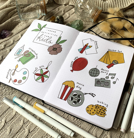 10 Indoor Activity Ideas For Kids + Bullet Journal Tracker