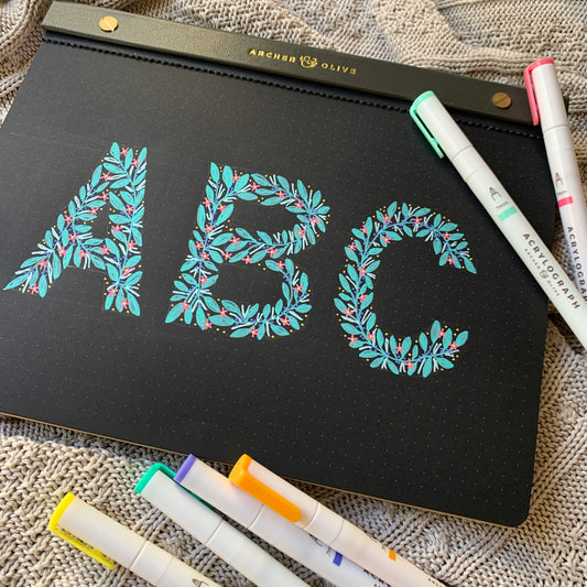 Fun Floral Alphabet Lettering Tutorial