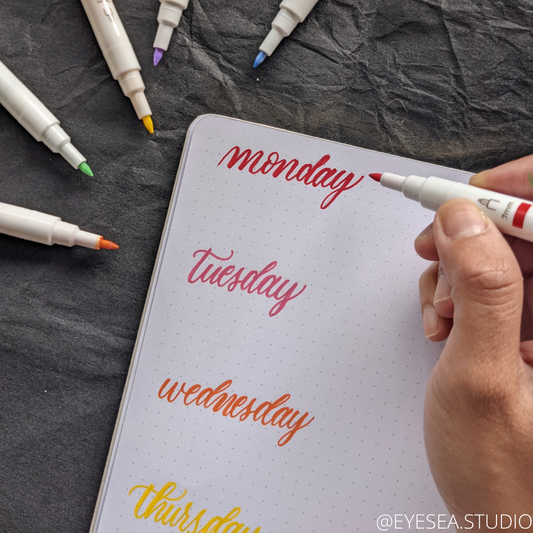 Faux Calligraphy Days Of The Week Tutorial For Your Bullet Journal