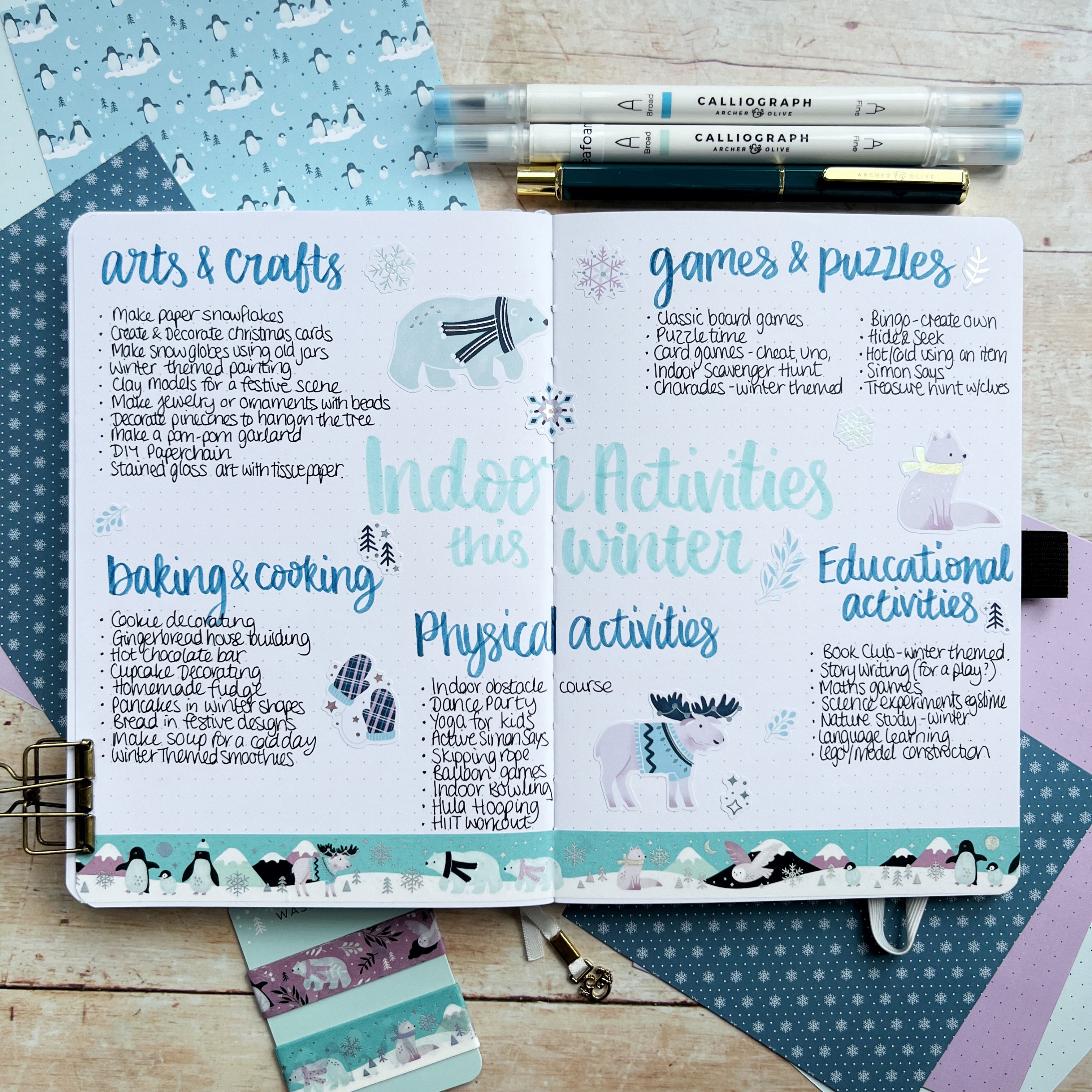 Planning Winter Activities in your Bullet Journal