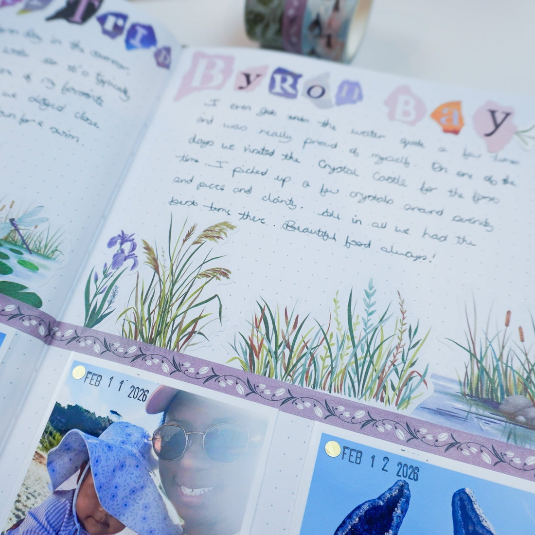 How to Create a Travel Memory Journal Spread | Scrapbooking with Stickers & Washi Tape