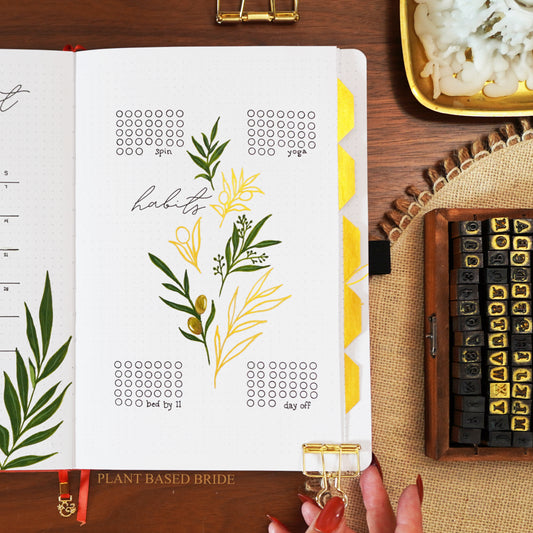 How To Create An Olive Branch Bullet Journal Habit Tracker