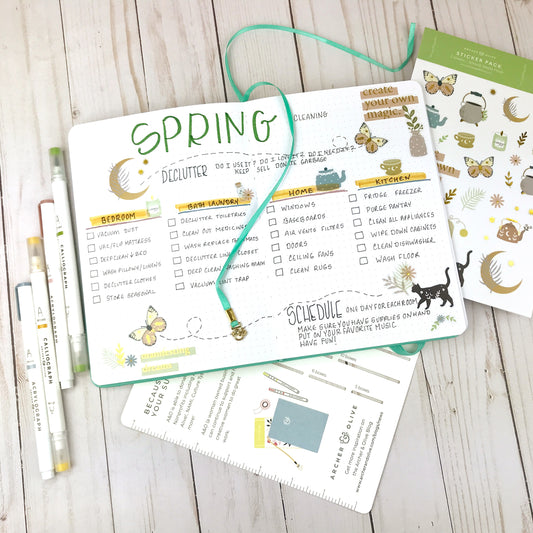 Bullet Journal Spring Cleaning Checklist Tutorial + FREE Printable!