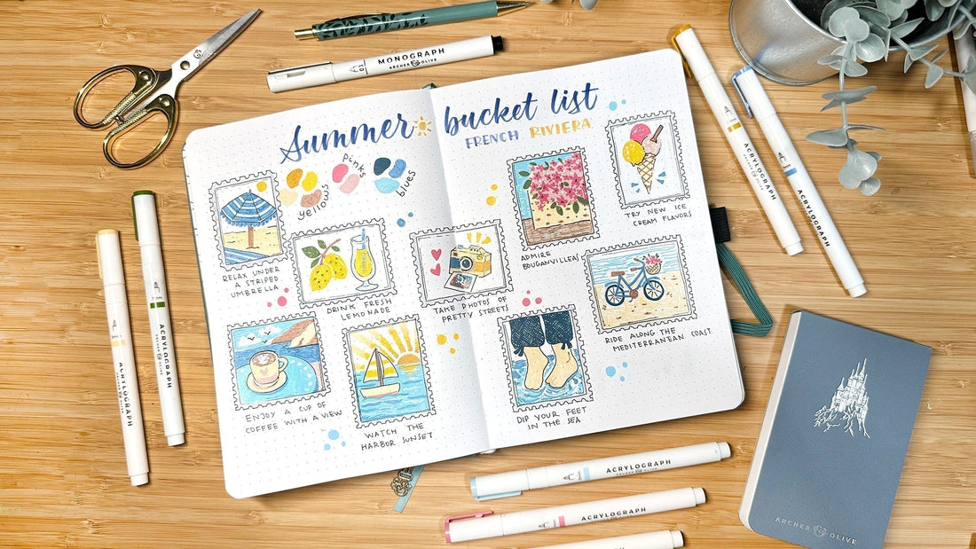 Illustrated Bucket List Inspiration with Acrylographs