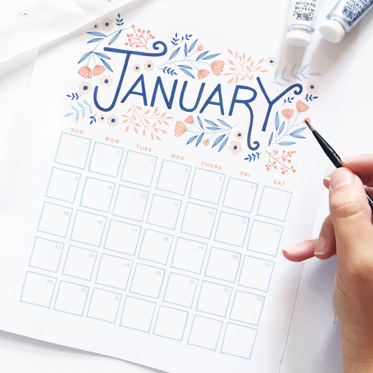 January 2017 Calendar Printable