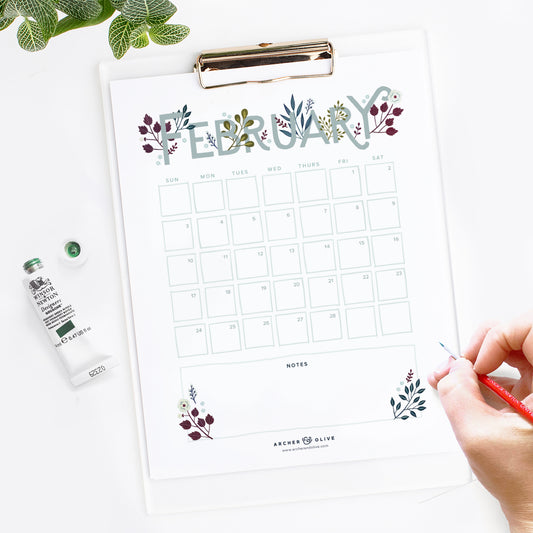 Freebie Friday - February 2019 Calendar