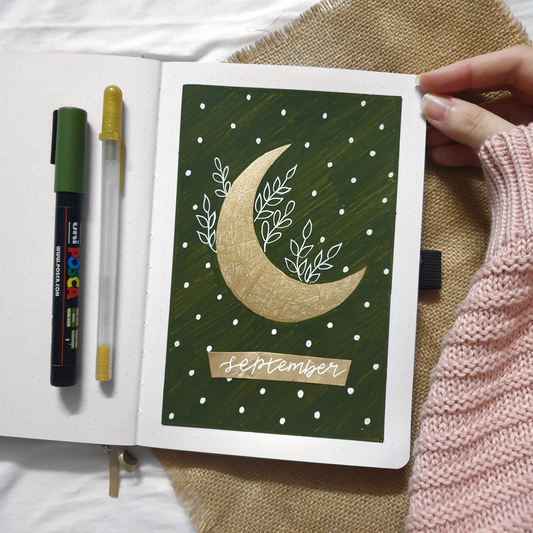 Bullet Journal Video Tutorial: Moon Theme