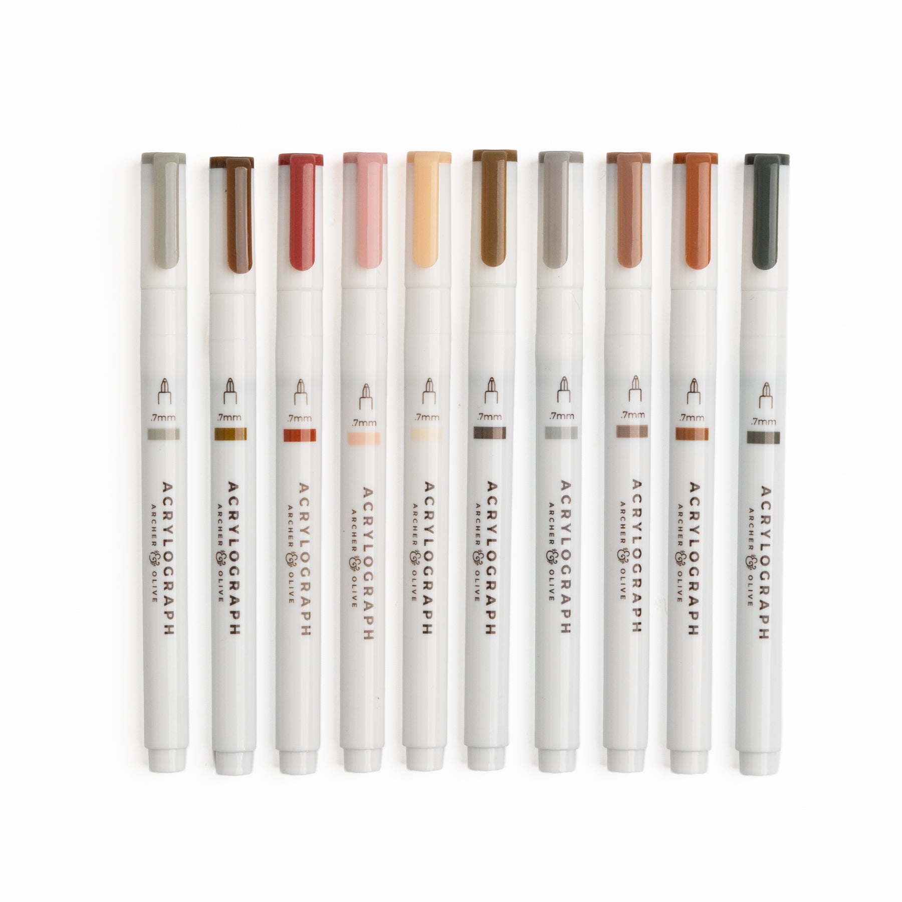  Set of ten Quiet Corners acrylograph fine-tip .7 mm acrylic paint pen