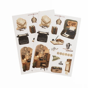 The Writer's Desk Sticker Set | Vintage Typewriter Journal Stickers