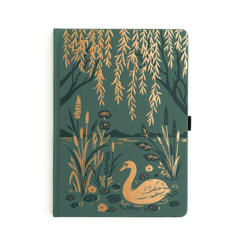 B5 Swan Pond: Dot Grid Notebook