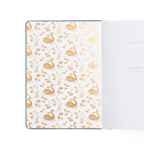 A5 Swan Pond: Lined Notebook