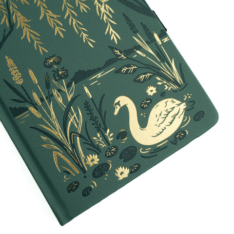 A5 Swan Pond: Lined Notebook