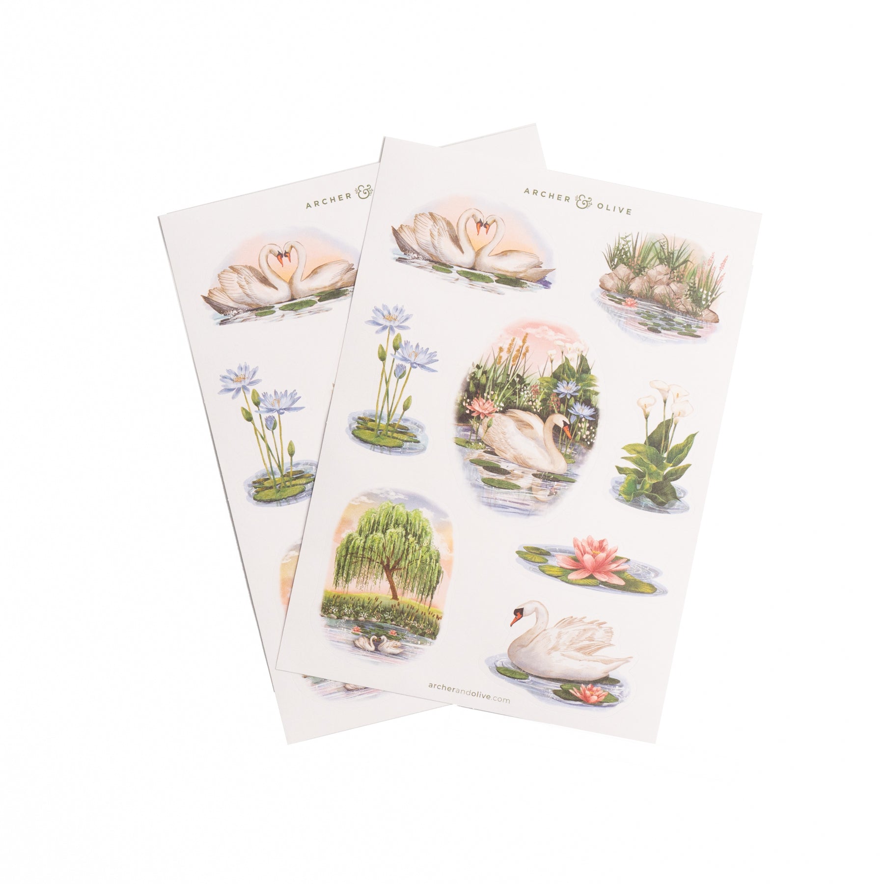 Swan Pond Sticker Set - Archer and Olive
