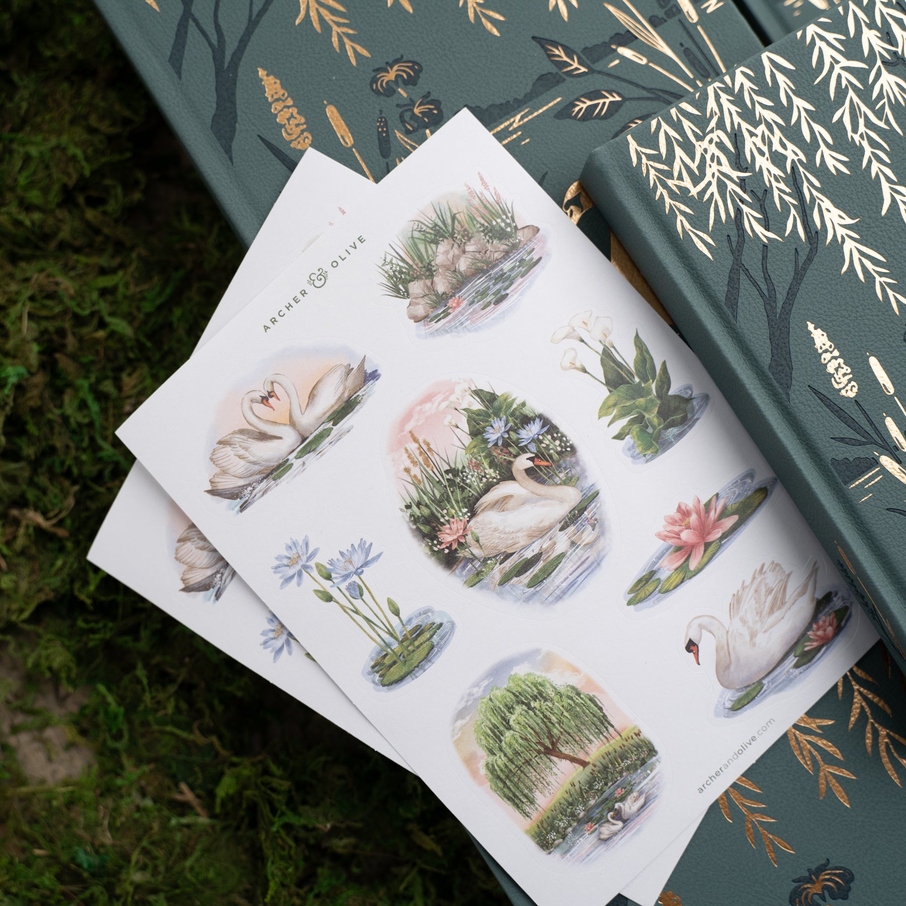 Swan Pond Sticker Set - Archer and Olive