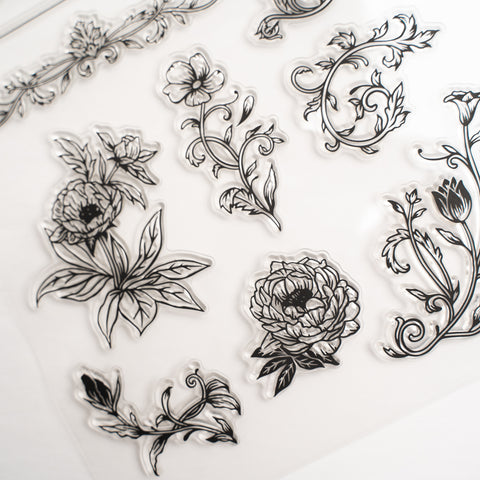 Antique Floral Stamp Set - Archer and Olive