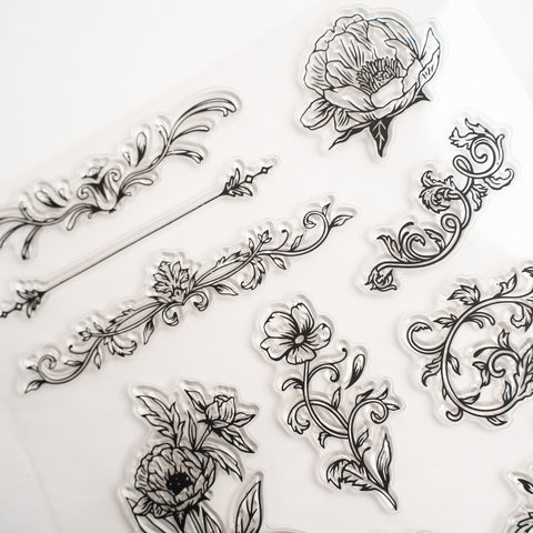 Antique Floral Stamp Set - Archer and Olive