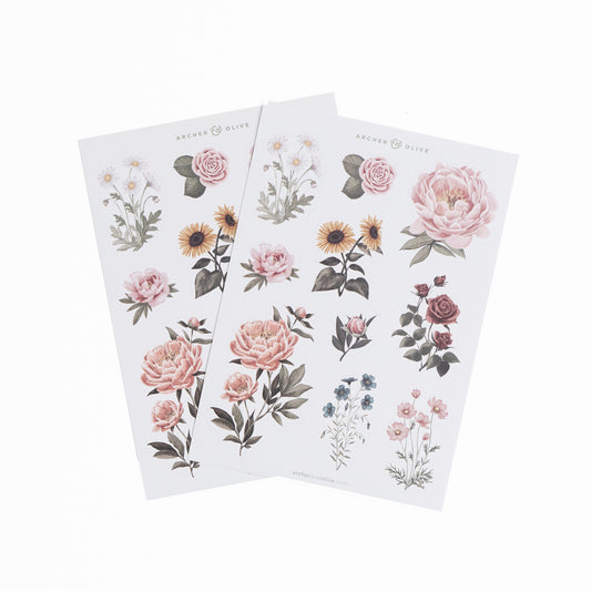 Antique Floral Sticker Set - Archer and Olive