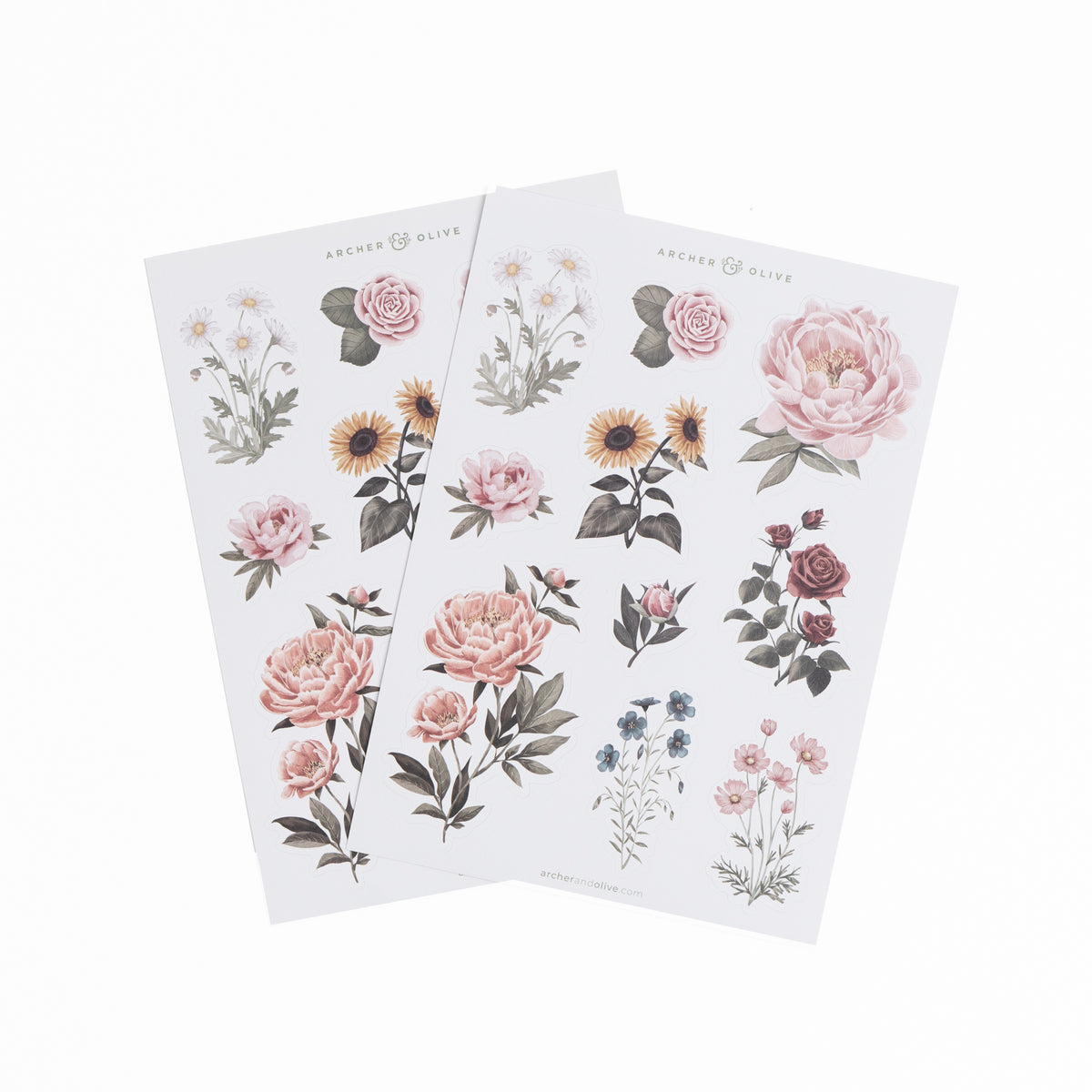 Antique Floral Sticker Set