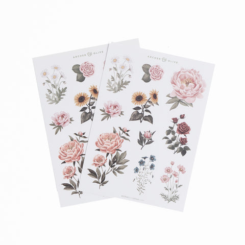 Antique Floral Sticker Set