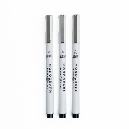 Brush Pens - Set of 3 - Archer and Olive
