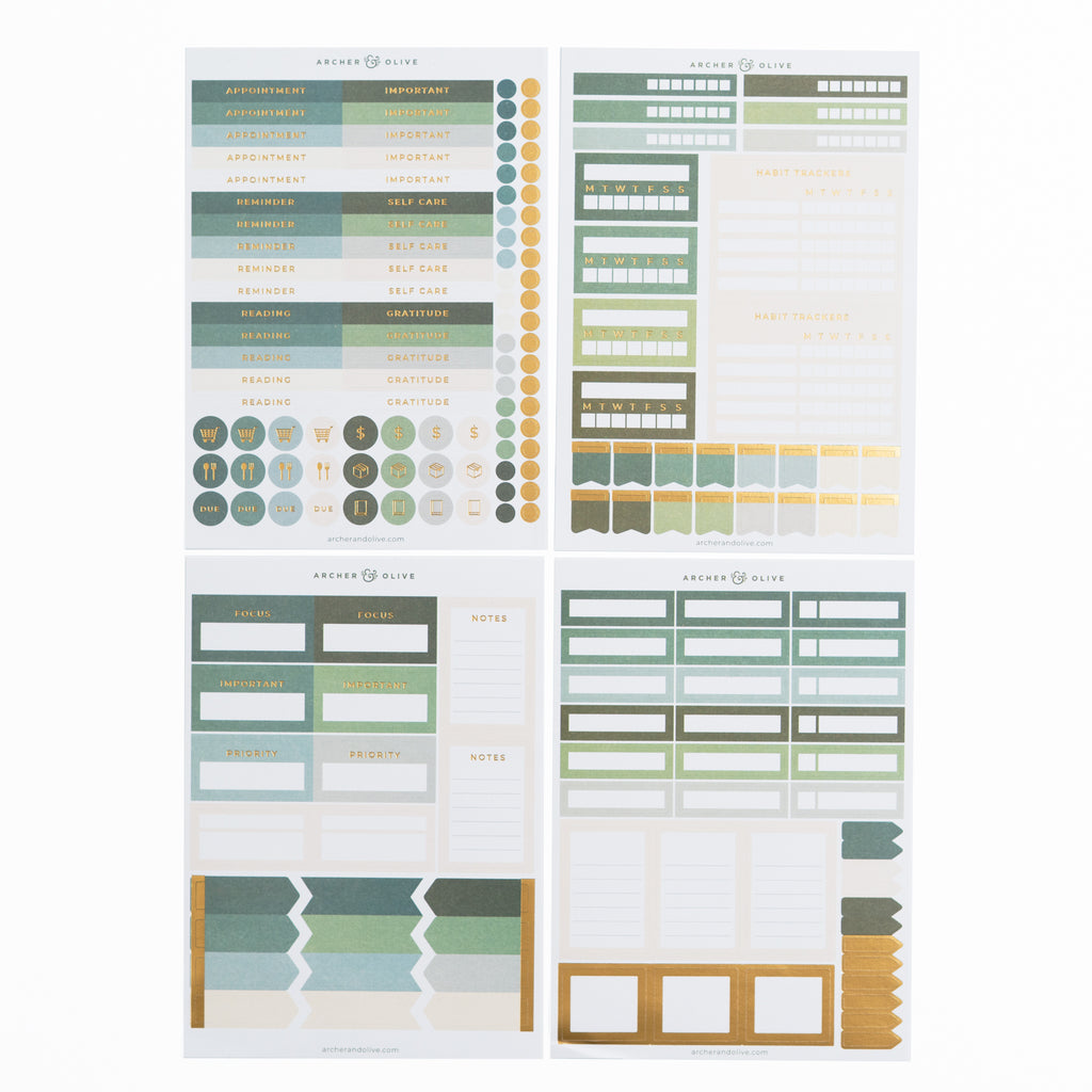 Soft Nature Planning Sticker Set - Archer and Olive