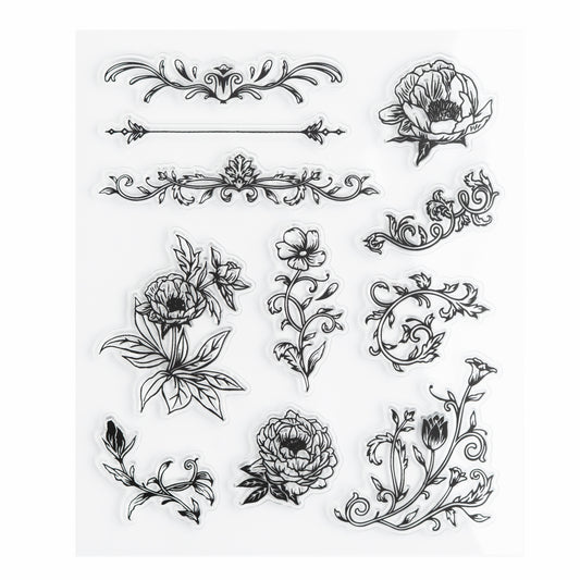Antique Floral Acrylic Stamps - Archer and Olive