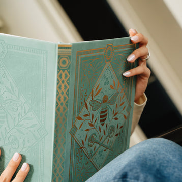 Keeper of the Bees in Soft Teal: Notebook - Archer and Olive