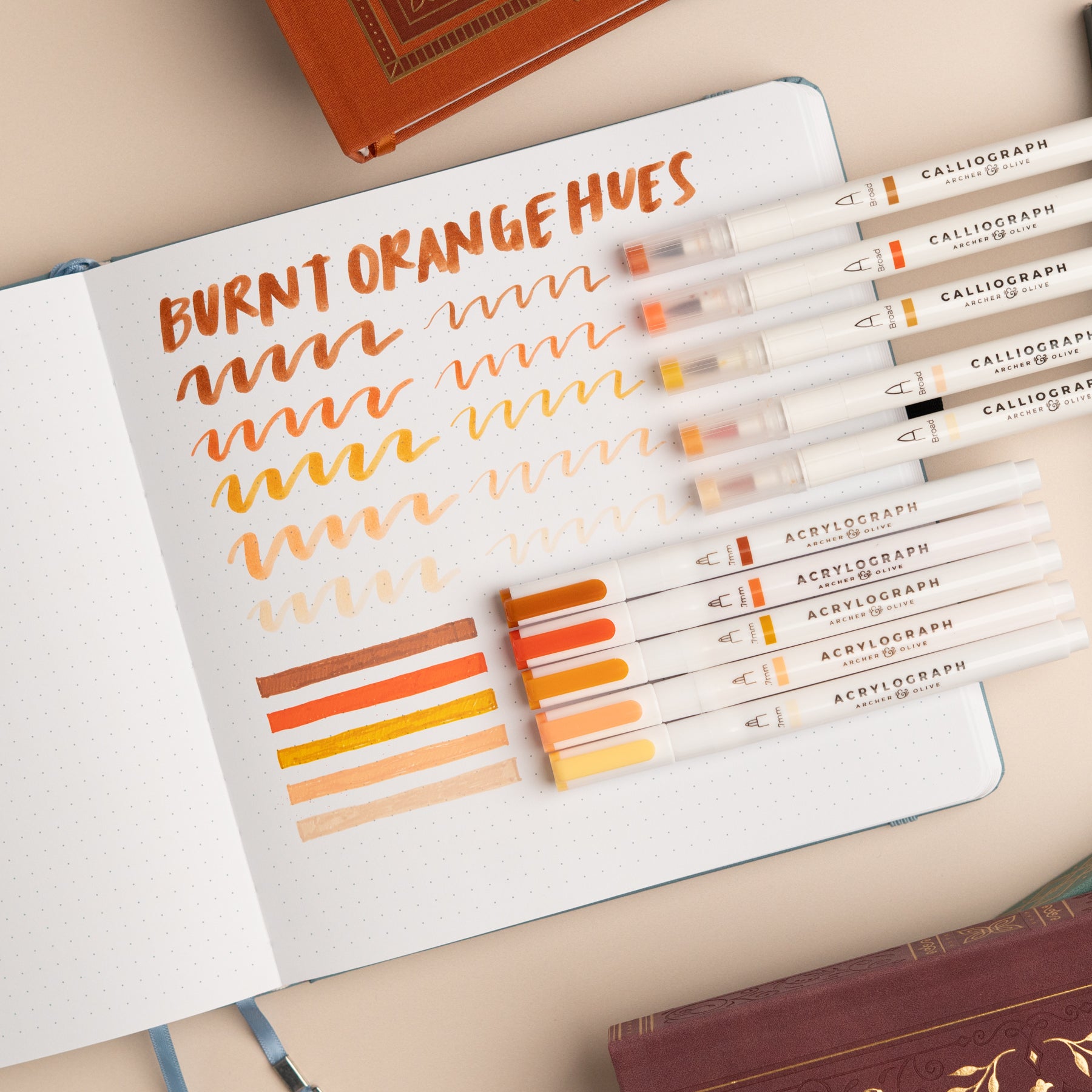 Burnt Orange Hues Sets of 5 - Archer and Olive