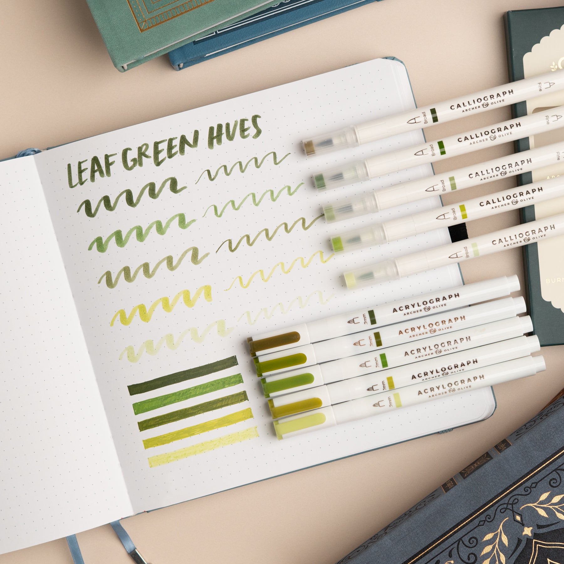 Leaf Green Hues Sets of 5 - Archer and Olive