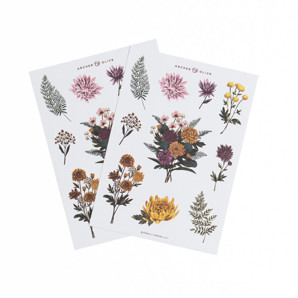 Chrysanthemum Sticker Set - Archer and Olive