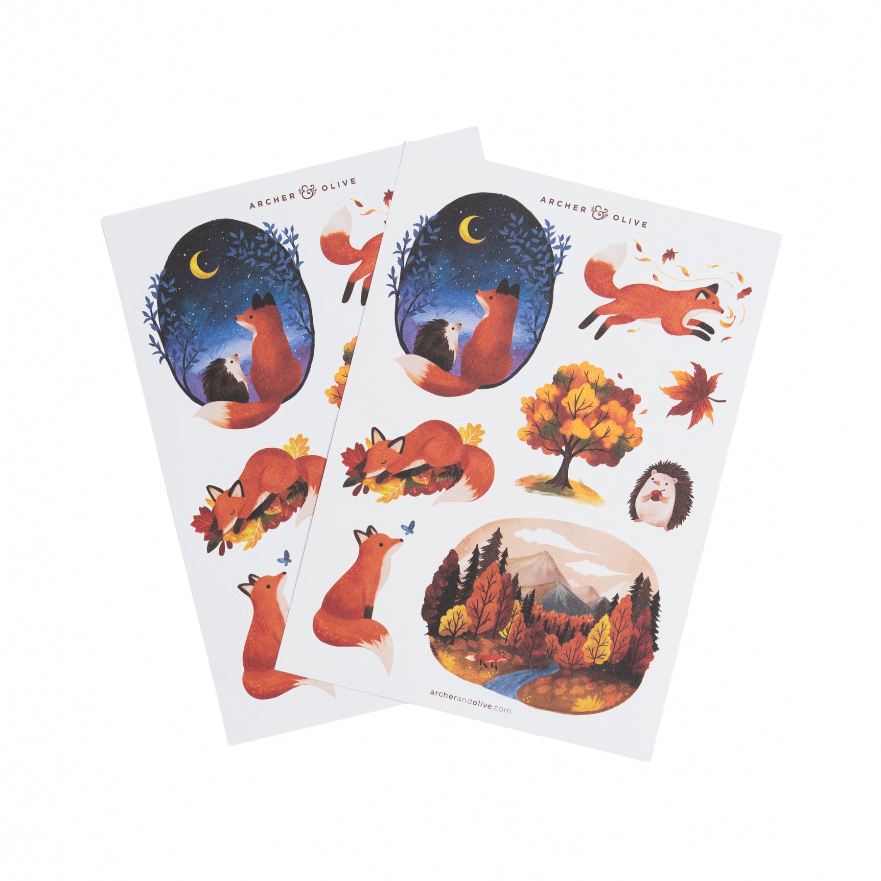 Forest Foxes Sticker Set - Archer and Olive