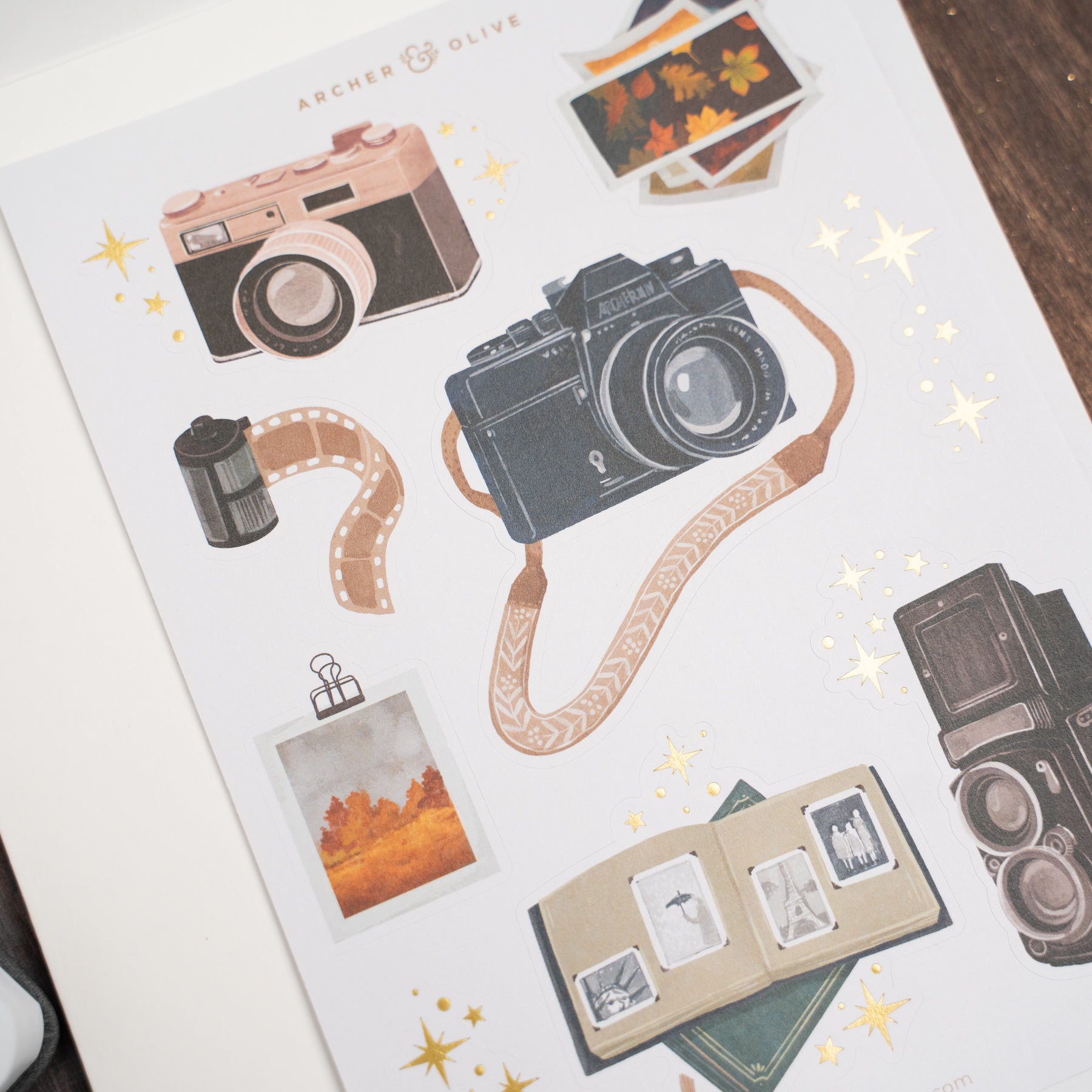 Vintage Camera Sticker Set - Archer and Olive
