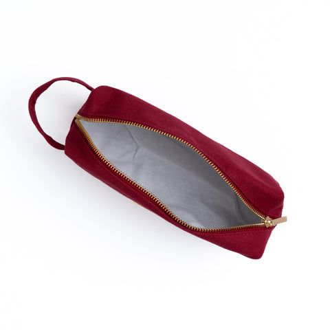 Maroon Canvas Zipper Pouch