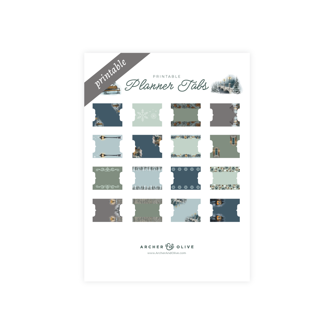 Printable Planner Tabs: Lamp Post - Archer and Olive
