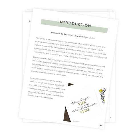 Reconnect With Your Goals Digital Workbook - Archer and Olive