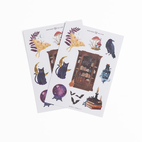 Raven & Books Sticker Set