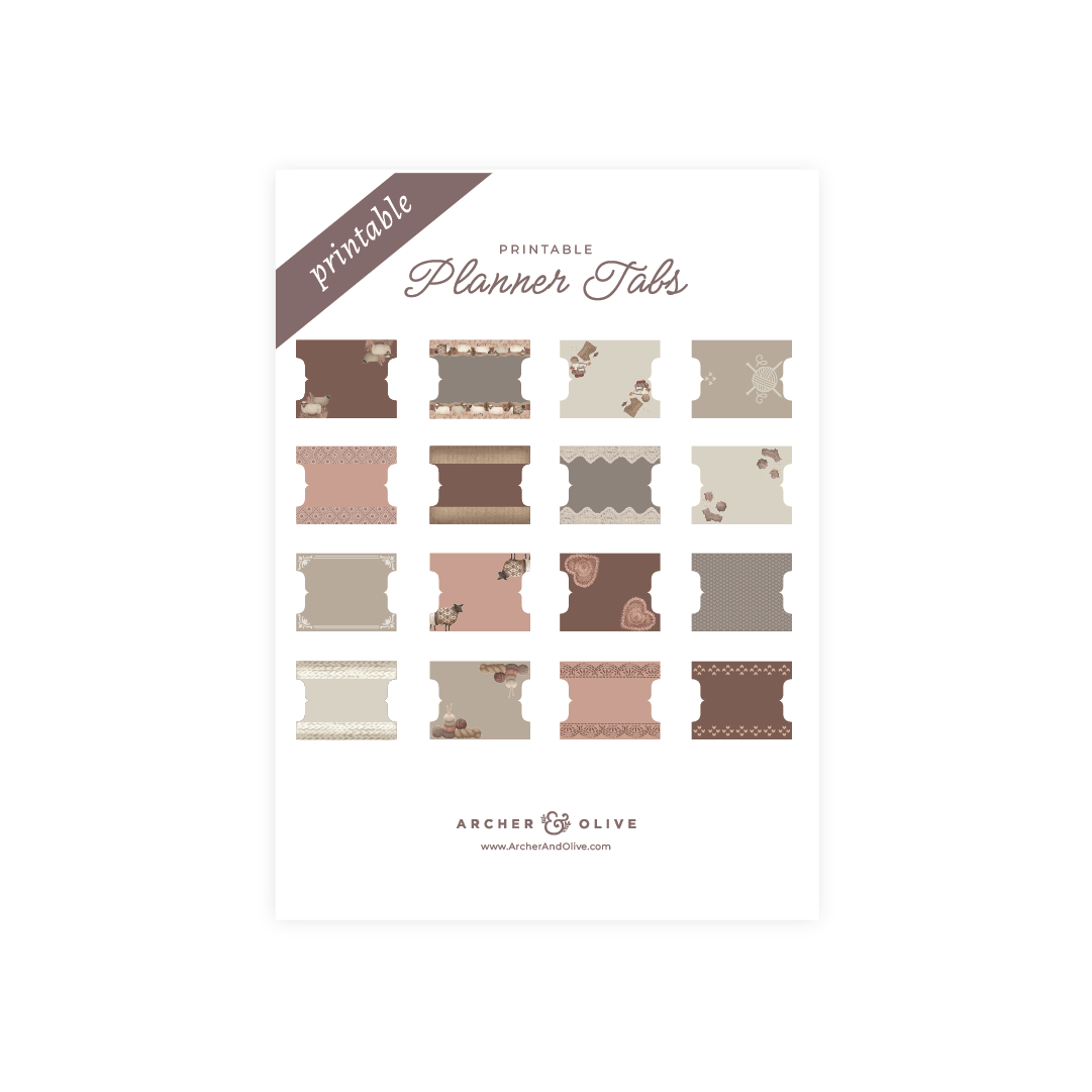 Homespun | Printable Planner Tabs