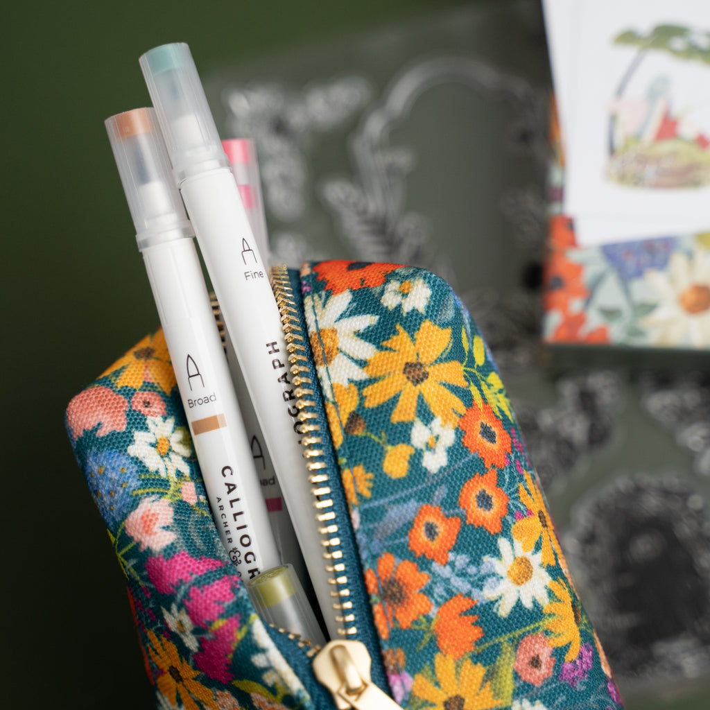Meadow & Vine Boxy Zipper Pouch - Archer and Olive