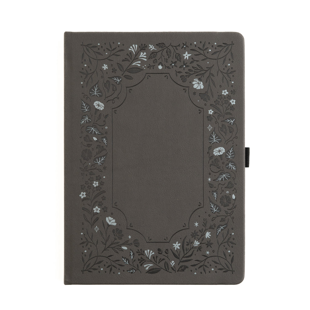 B5 Dot Grid Notebook: Midnight Floral in Gray - Archer and Olive