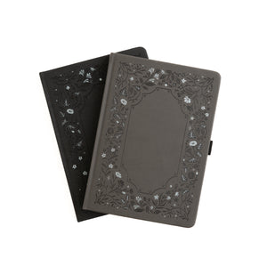 B5 Dot Grid Notebook: Midnight Floral in Gray - Archer and Olive