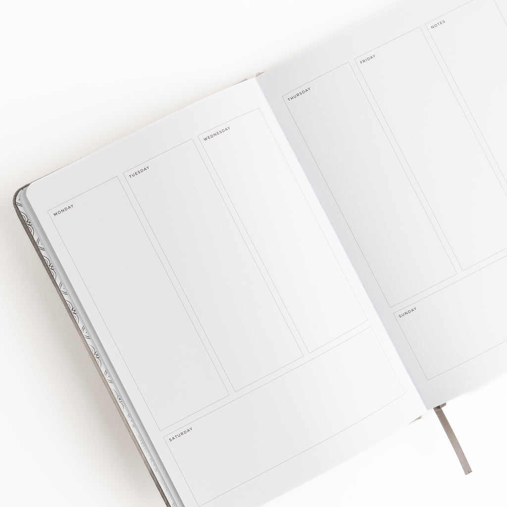 A5 Minimal Floral Undated Planner - Archer and Olive