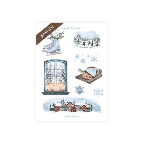 Snowflake Storybook Printable Stickers