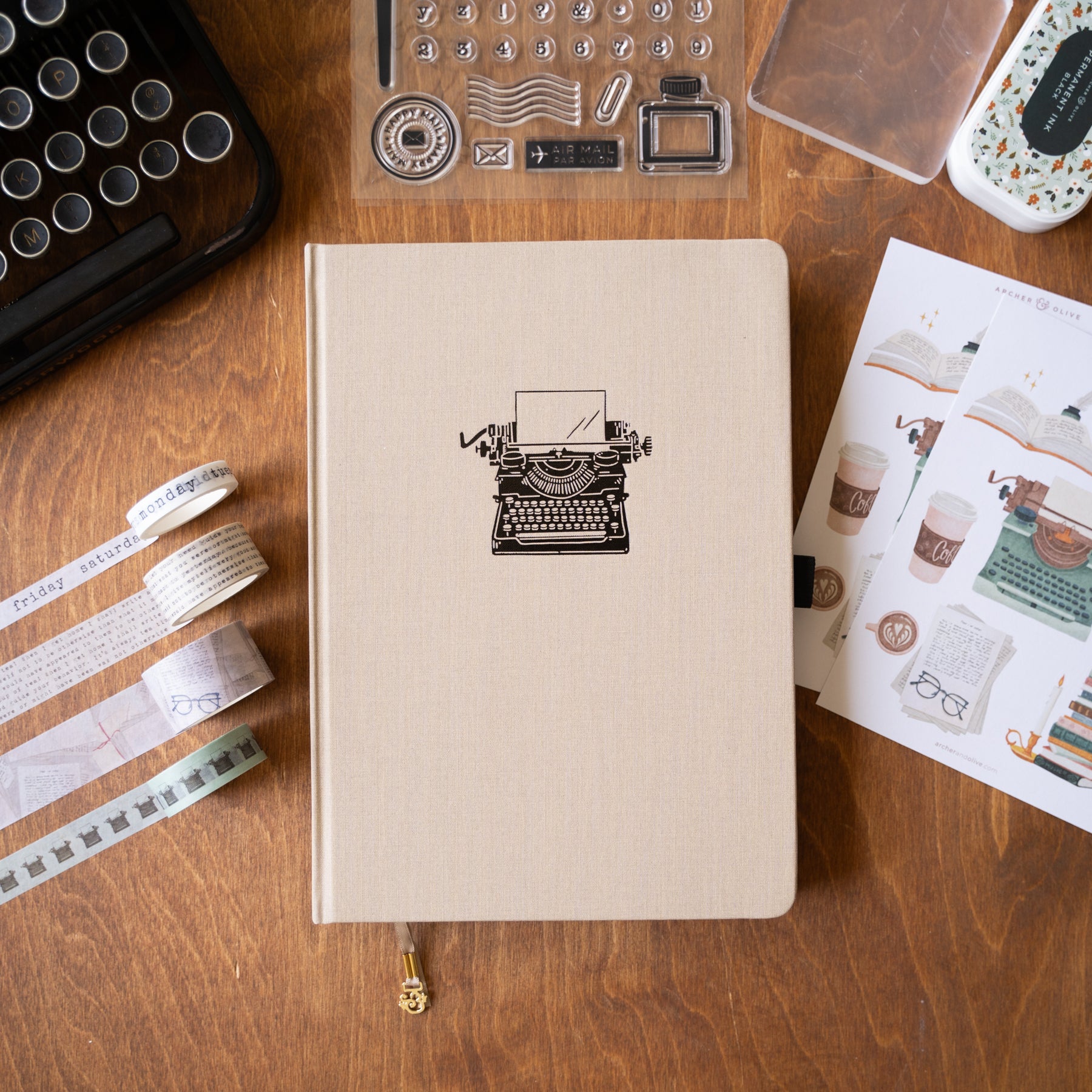 Vintage Typewriter Dot Grid notebook - Archer and Olive